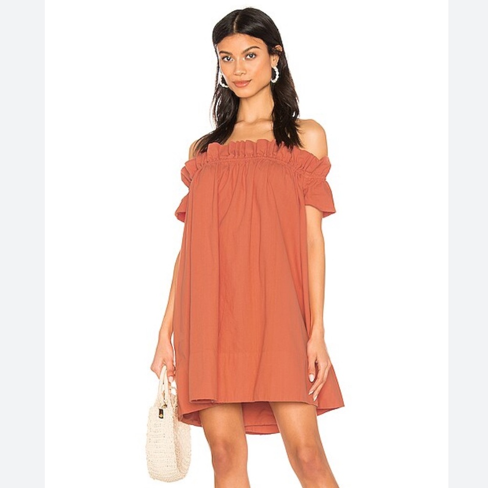 Free People Sophie Off-Shoulder Mini Dress in Perpetual Sunset